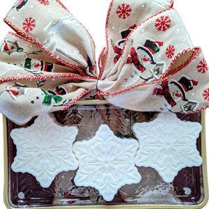 LJW Handmade snowflake goat's milk hand soaps-set of 3 individually wrapped